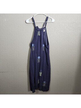NS Floral Embroidered Dress Medium Multicolor Cotton Maxi Sleeveles